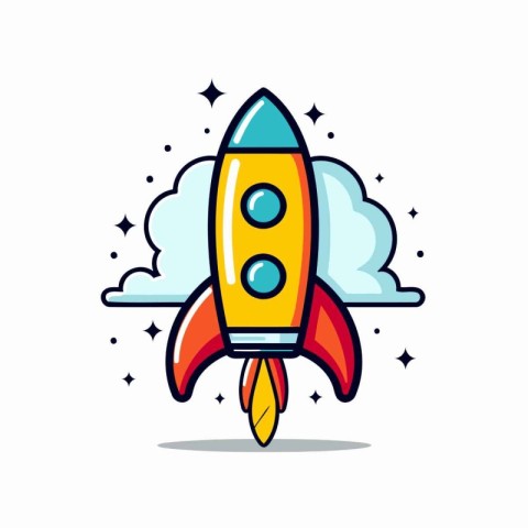 Rocket icon. flat design. vector illustration. eps 10.