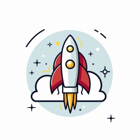 Rocket launch icon. Start up. business start up. Flat style vect