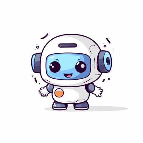 Cute Cartoon Astronaut Character Mascot Vector Illustration.