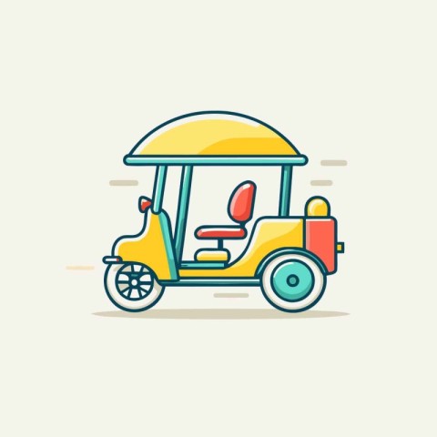 Tuk tuk icon. Vector illustration in flat design style.