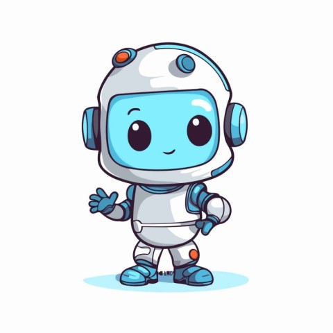 Cute cartoon cosmonaut. Vector illustration isolated on white ba