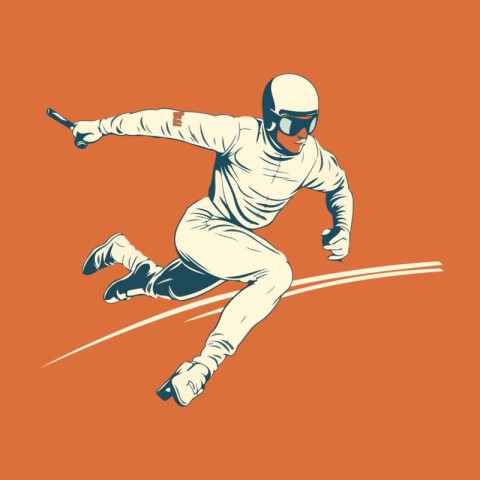 Snowboarder jumping. winter sport vector illustration. isolated