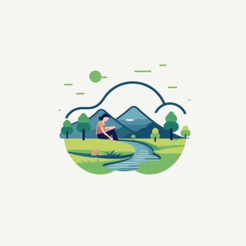 Flat design vector illustration concept of outdoor activities. c