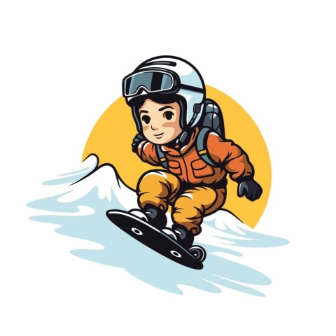 Snowboarder. Vector illustration of a snowboarder jumping on a s