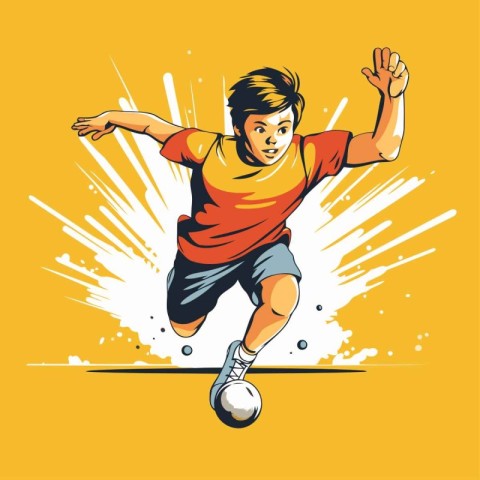 Soccer player in action. Vector illustration of a soccer player.