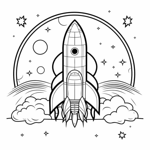 Space rocket icon. Outline illustration of space rocket icon for