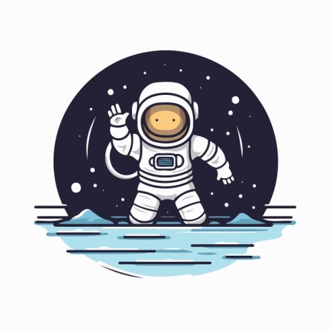 Astronaut in outer space. vector illustration. Flat design style