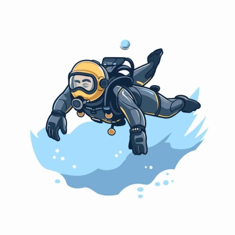 Scuba diver. Vector illustration of a scuba diver in a diving su