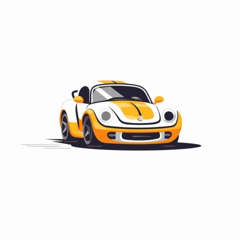 Sport car. Vector illustration on white background. Flat style d