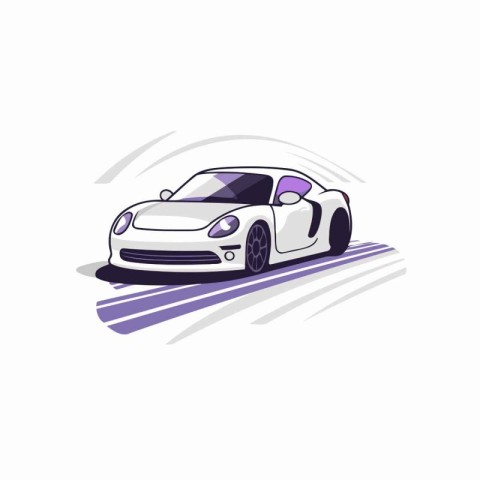 Sport car icon. Vector illustration in flat style. Isolated on w