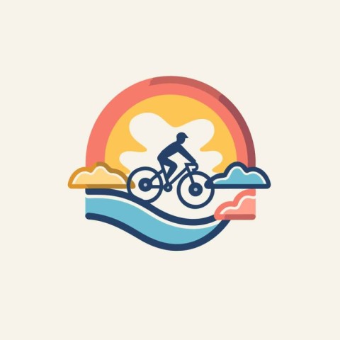 Cycling logo design template. Bike vector icon. Vector illustrat