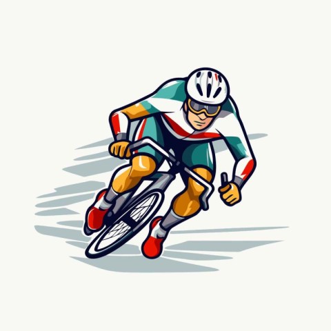 Cyclist. vector illustration. isolated on a white background.