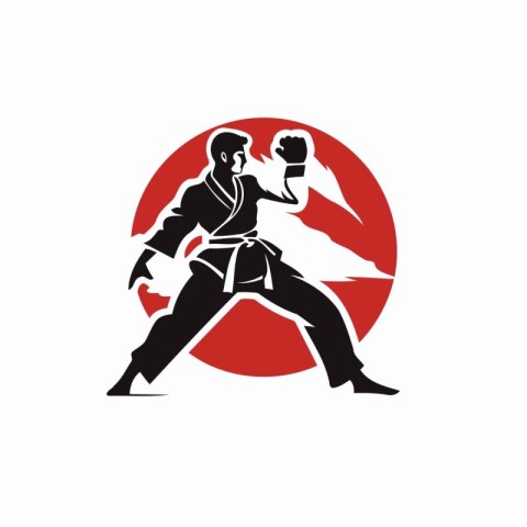 Karate logo design template. Martial arts icon. Vector illustrat