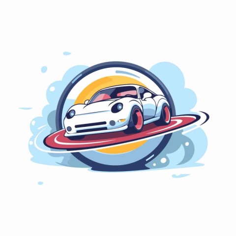 Sport car vector icon. Vector illustration isolated on a white b