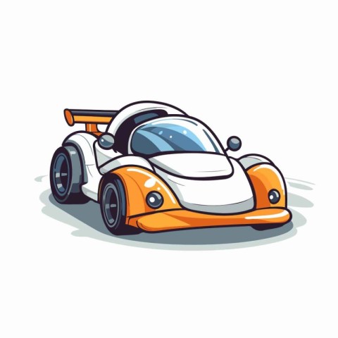 Vector illustration of a vintage race car isolated on a white ba