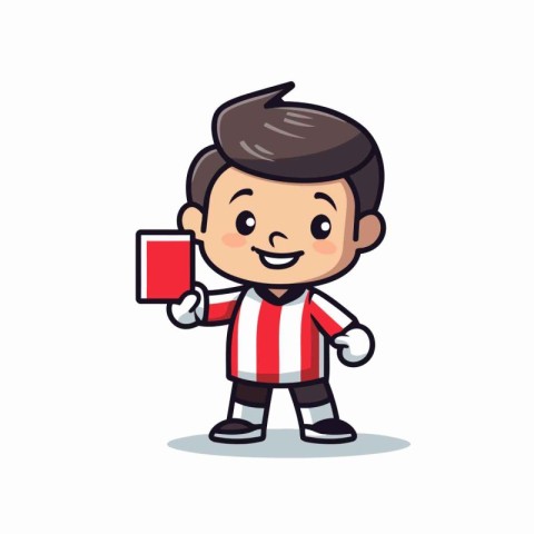 Cute referee mascot design. Mascot design concept - Vector