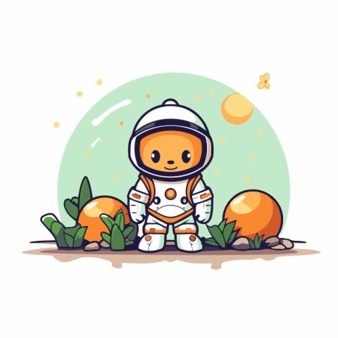 Astronaut cartoon character. Vector illustration of a cute astro