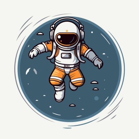 Astronaut in outer space. Vector illustration for your design.