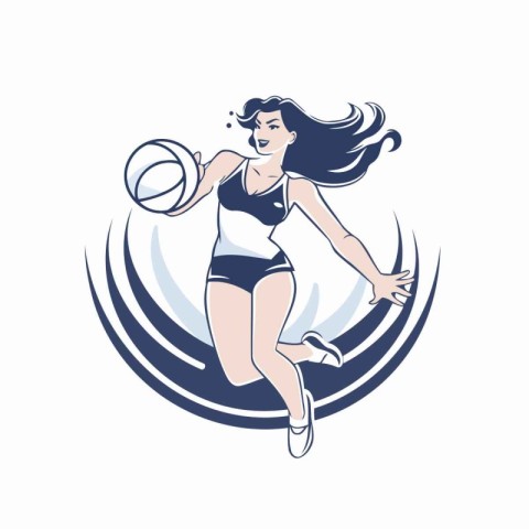 Volleyball player vector illustration. isolated on a white backg