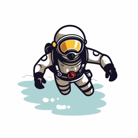 Astronaut in spacesuit. Vector illustration on white background.