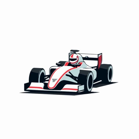 Vector illustration of racing car on white background. Flat styl