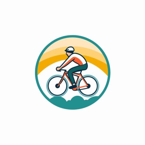 Cyclist Icon Logo Design Element. Cyclist vector illustration.