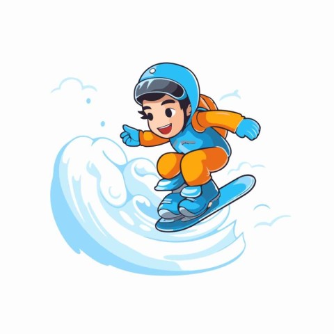 Snowboarder. Cartoon vector illustration isolated on a white bac