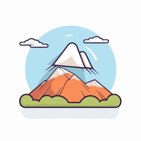 Mountain icon. Vector illustration of a mountain in flat style.