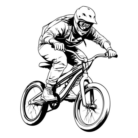 Bmx rider. Vector illustration of a biker on a bike.