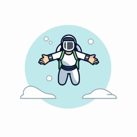 Astronaut in spacesuit. Vector illustration in flat style.