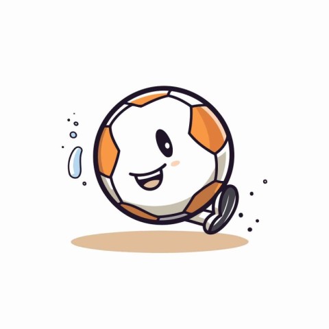 Soccer ball cartoon doodle icon. vector illustration. eps10