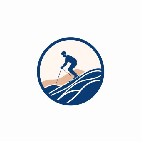 Skier Icon Logo Design Element. Skier logo design template.