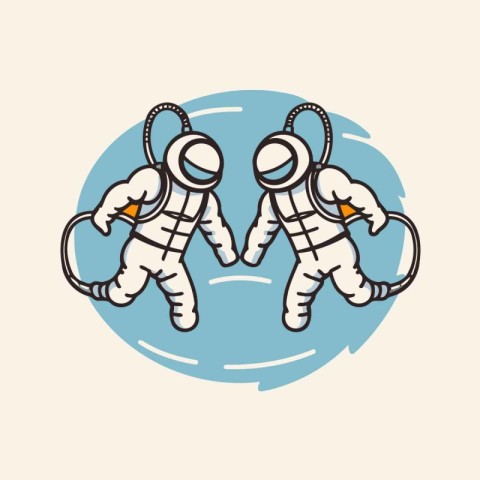 Astronaut flat icon. Vector illustration of astronaut in outer s