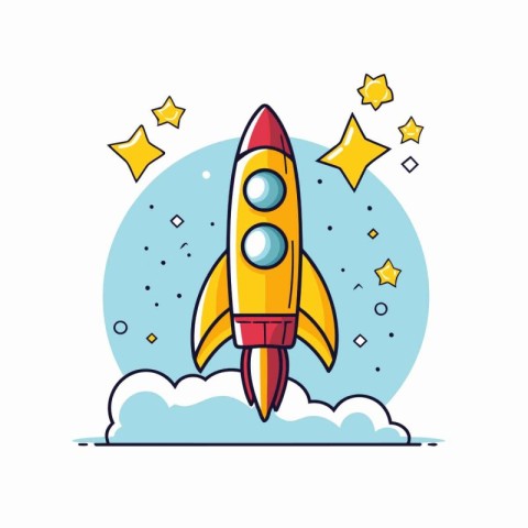 Rocket icon. Flat illustration of rocket icon vector icon for we