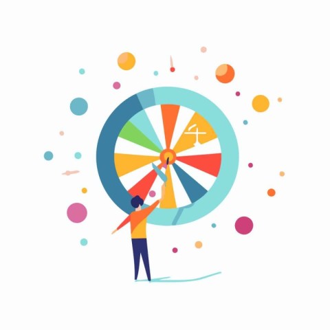 Roulette vector illustration. Flat style design with colorful ci