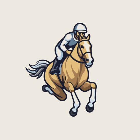 Equestrian sport. jockey riding a horse. vector illustration