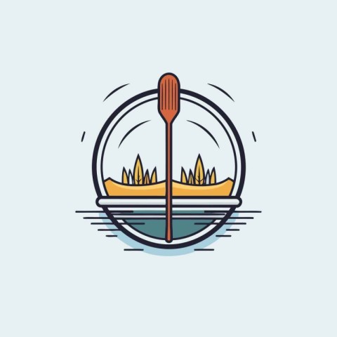 Illustration vector graphic of canoeing logo design template. Pe