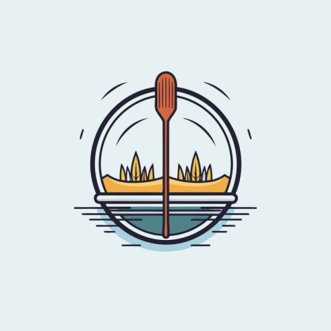 Illustration vector graphic of canoeing logo design template. Pe