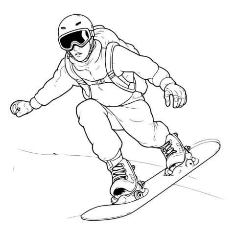 snowboarder on a white background. sketch for your design