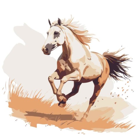 Horse running in the field. Vector illustration of a horse.