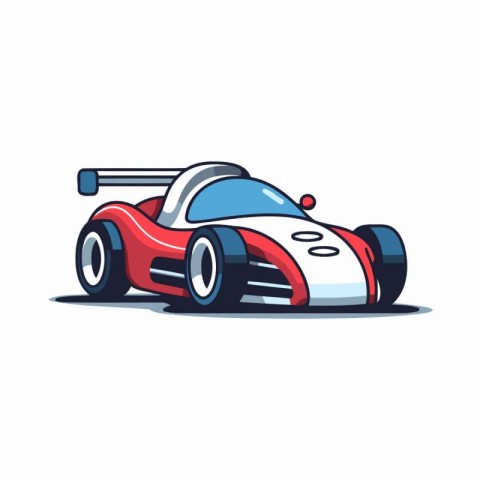 Sport racing car. Vector illustration in cartoon style isolated