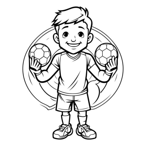 Boy with soccer ball. Vector illustration of a boy with soccer b