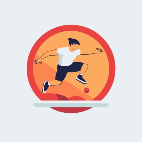 Man playing table tennis. Vector illustration in flat style. Des