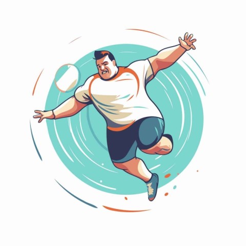 Rugby player. Vector illustration of a rugby player in action.