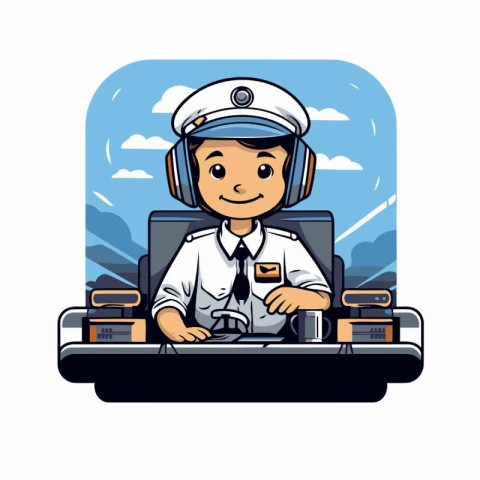 Pilot boy cartoon icon. Airport travel trip vacation and tourism