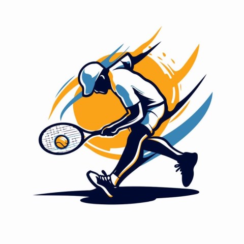 Tennis player. abstract vector logo on a white background. Vecto