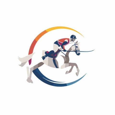 Horse race vector logo design template. Equestrian sport icon.