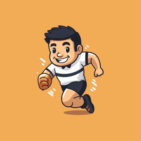 Cute boy running cartoon character vector design. Kids sport the