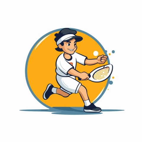 Tennis player. Vector illustration of a tennis player with racke