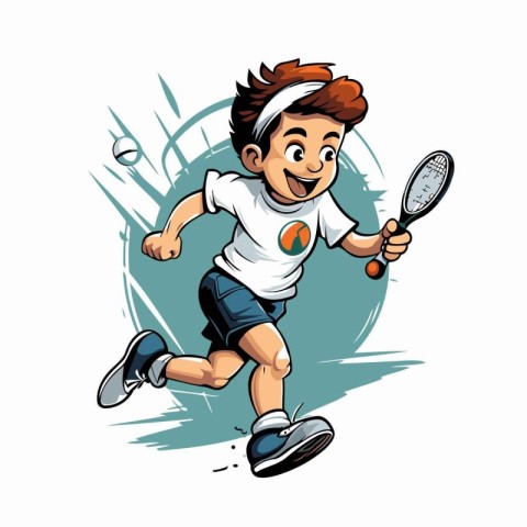 Tennis player. Vector illustration of a tennis player with racke